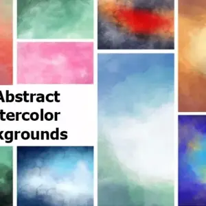 10 Abstract Watercolor Backgrounds | Extended Commercial License