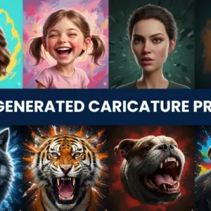 100 AI Generated Caricature Prompts Bundle | Commercial License