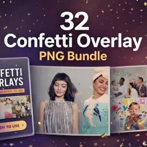 32 Confetti PNG Overlay Bundle Extended License
