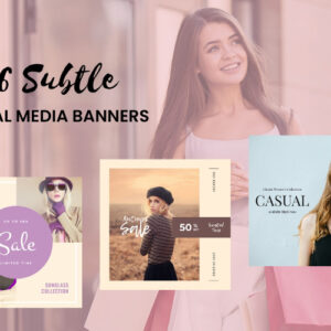 36 Subtle Social Media Banner Designs | Extended Commercial License