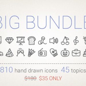 800+ Hand Drawn Icons Bundle | Extended Commercial License
