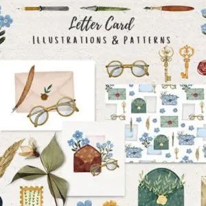Letter Card Illustrations & Patterns | Extended License