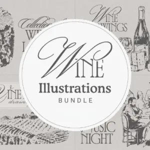 Wine Illustrations Bundle | Extended Commercial License