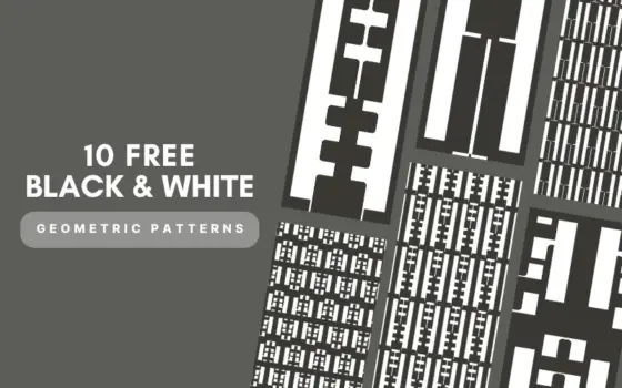 10 Black and White Geometric Patterns