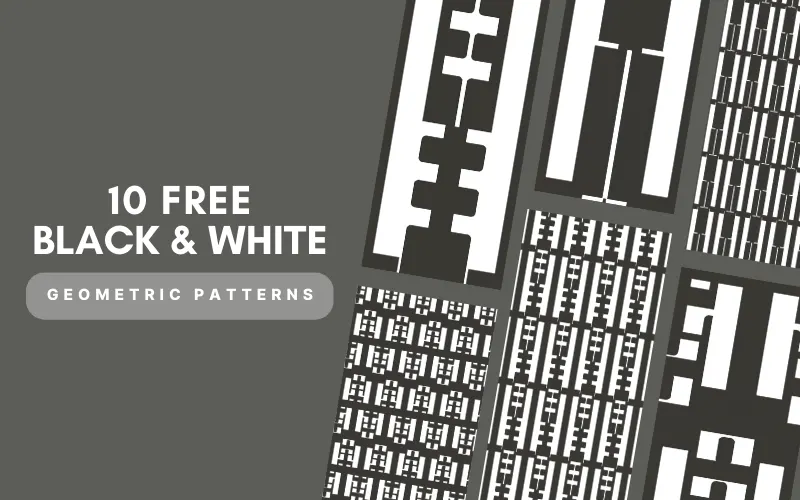 10 Black and White Geometric Patterns