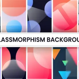 10 Glassmorphism Backgrounds Design Bundle