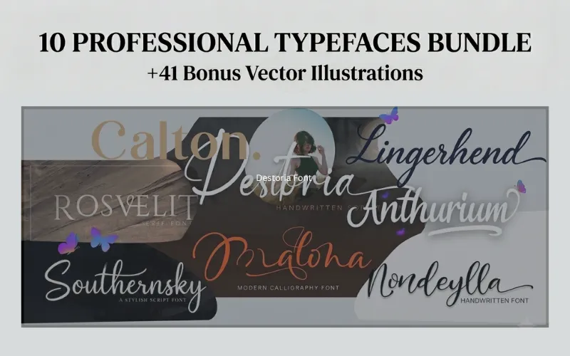 10 Professional Fonts Bundle — Commercial License