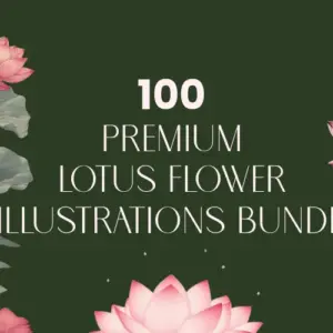 100 Lotus Flower Illustrations — Extended License