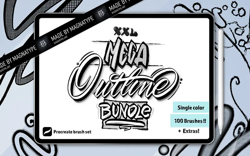 100 Outline Brushes for Procreate DealsDrean 100 Outline Brushes for Procreate