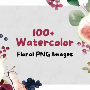 100+ Watercolor Floral PNGs — Commercial License