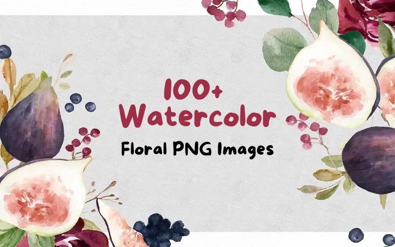 100+ Watercolor Floral PNGs — Commercial License