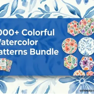 1000+ Colorful Watercolor Patterns Bundle — Extended License