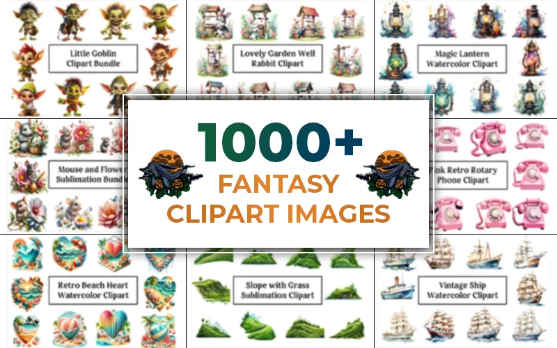 1000+ Fantasy Clipart Bundle — Extended License