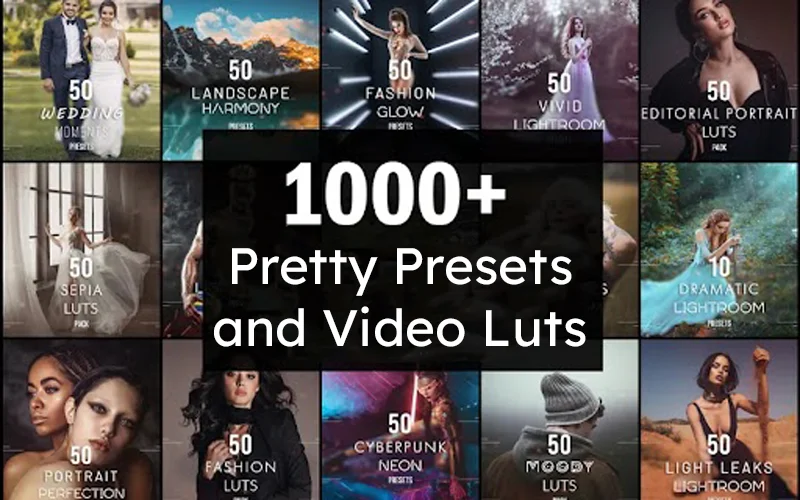 1000+ Pretty Lightroom Presets and Video LUTs