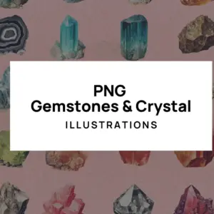 105 Gemstone & Crystal PNG Illustrations