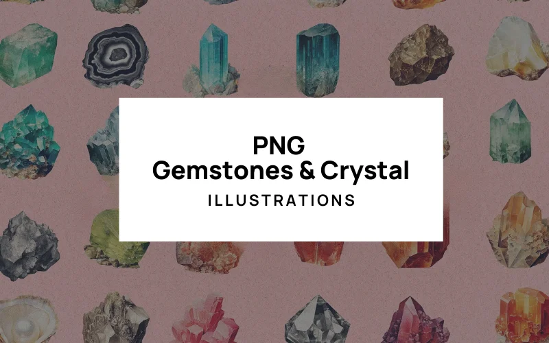 105 Gemstone & Crystal PNG Illustrations