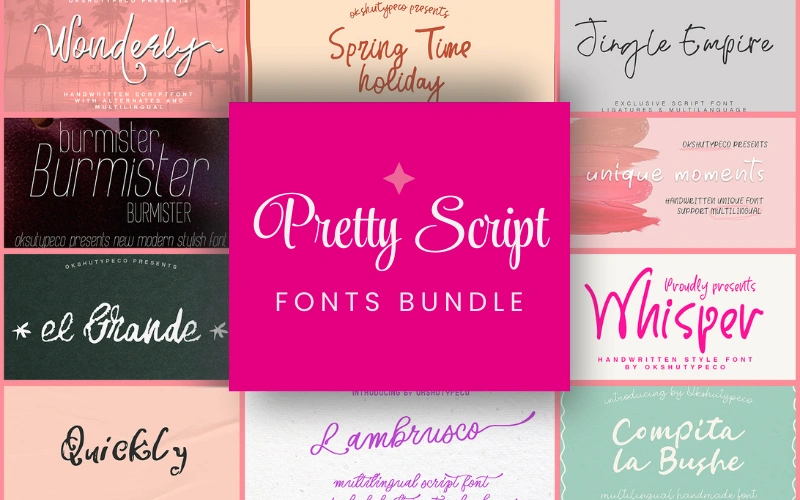 12 Pretty Script Fonts — Commercial License