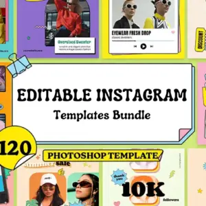120 Editable Instagram Photoshop Templates