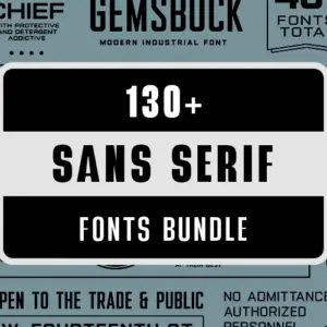 130+ Sans Serif Fonts — Extended License