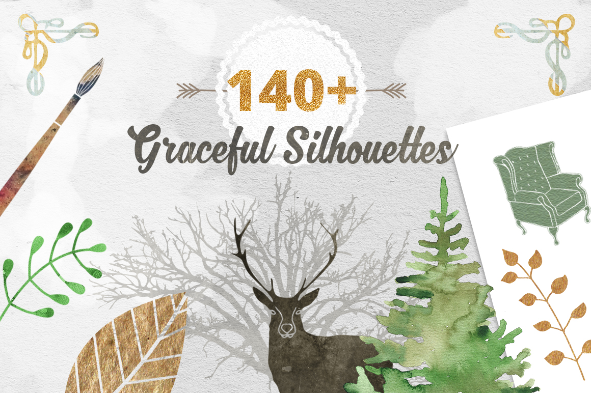 140+ Free High-Quality Silhouettes Extended License