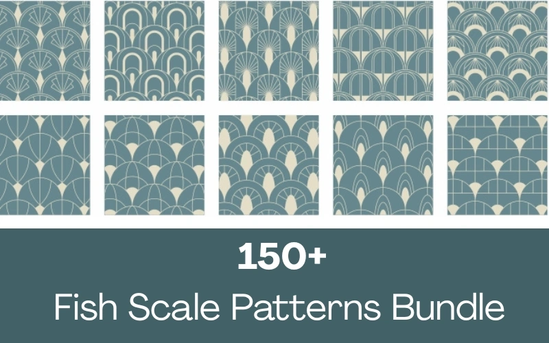 150+ Fish Scale Patterns — Commercial License