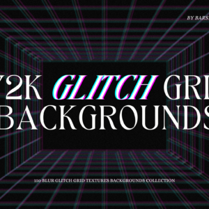 150 Y2K Glitch Grid Backgrounds — Extended License