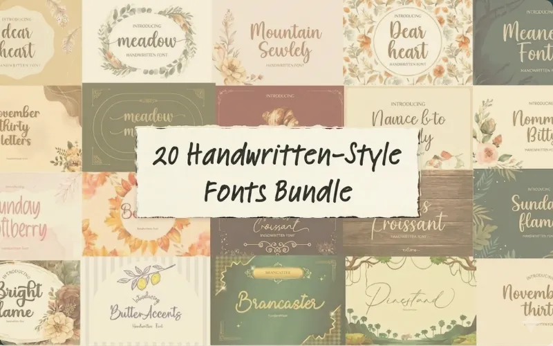 20 Handwritten Fonts Bundle — Commercial License