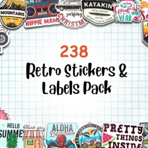 200+ Retro Stickers and Labels — Extended License