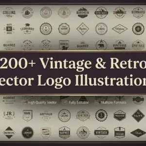 200+ Vector Logo Bundle — Commercial License
