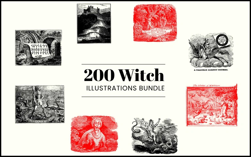 200 Witch Illustrations Bundle — Commercial License