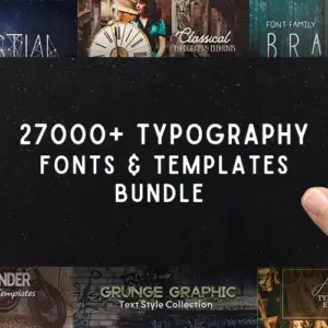 27,000+ Typography Fonts & Templates — Extended License