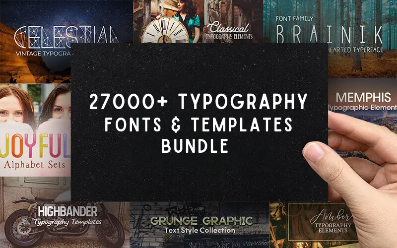 27,000+ Typography Fonts & Templates — Extended License
