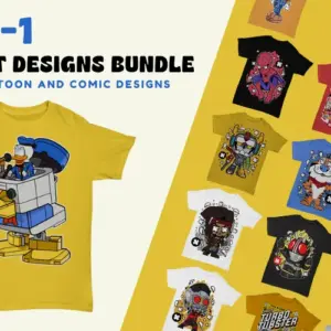 3-in-1 Anime, Cartoon & Comic T-Shirt Bundle