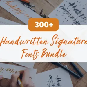 300+ Handwritten Signature Fonts — Commercial License