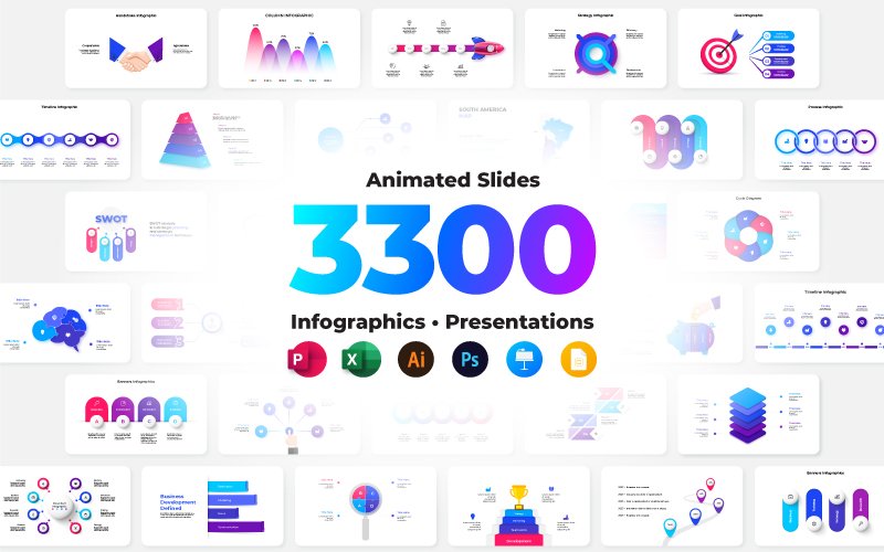 3300 PowerPoint Infographics & Templates — Extended License