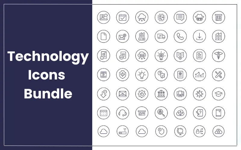 40+ Technology Icons Bundle — Extended License