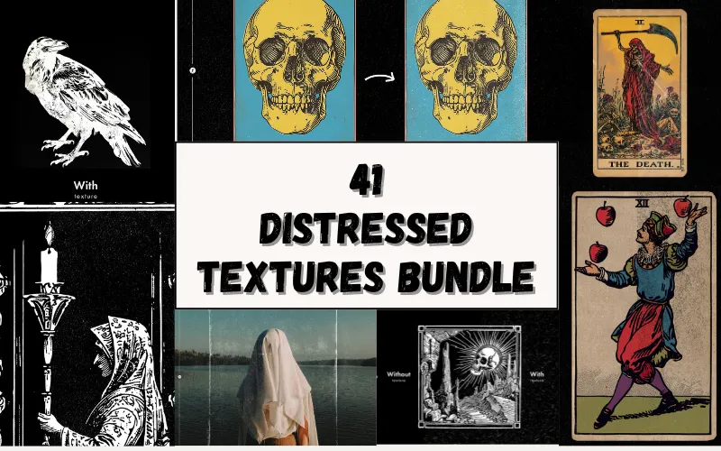 41 Distressed Textures Bundle — Extended License