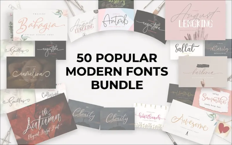 50 Modern Fonts Bundle — Commercial License