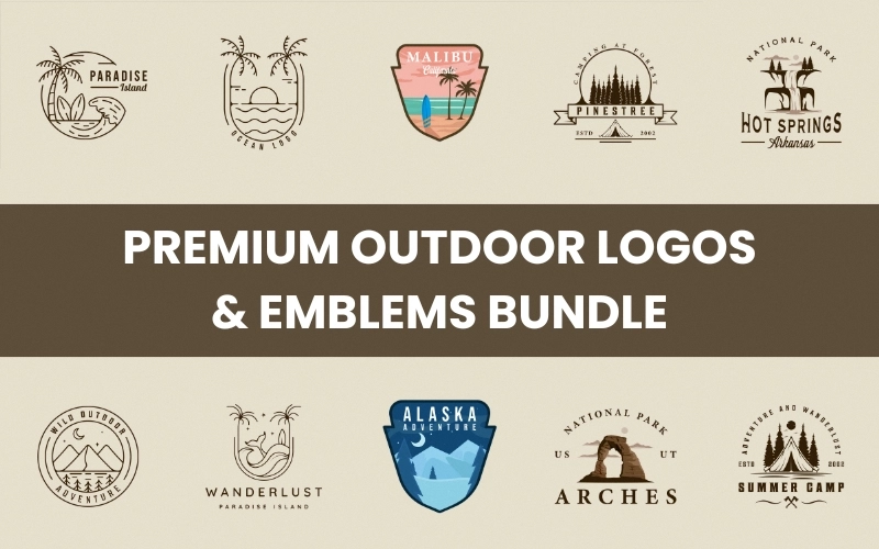 50 Outdoor Logos and Emblems — Extended License