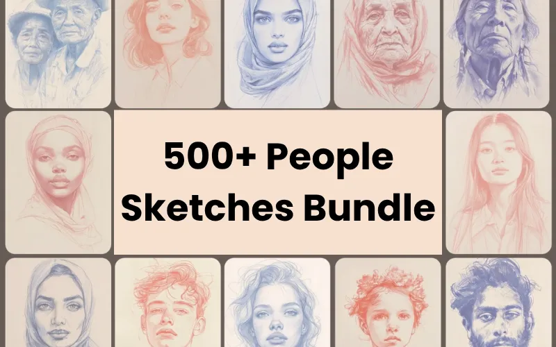500+ People Sketches Bundle — Extended License