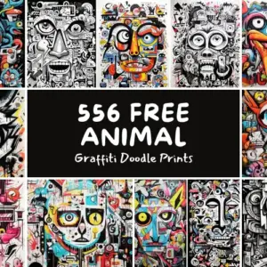 560+ Animal Graffiti Doodle Prints Bundle