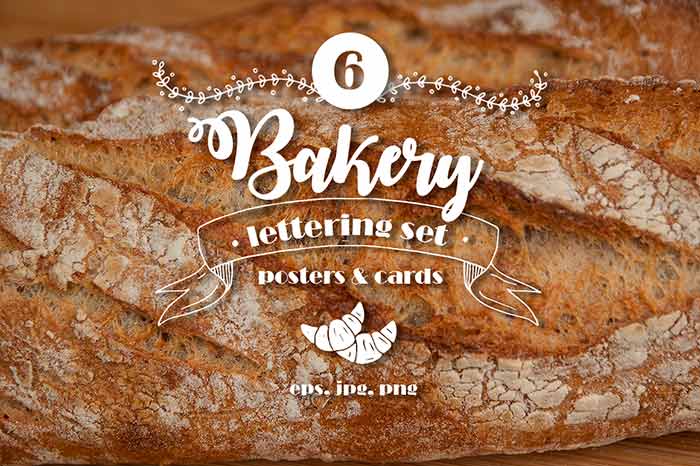 6 Bakery Lettering Posters — Extended License