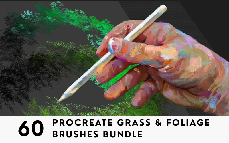 60 Procreate Grass & Foliage Brushes