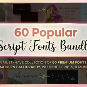 60 Script Fonts Bundle — Commercial License