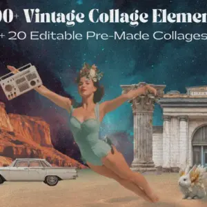 800+ Vintage Collage Elements Bundle — Extended License