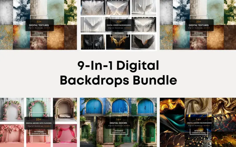 9-in-1 Hi-Res Digital Backgrounds Extended License
