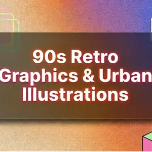 90s Retro Urban Graphics Illustrations Bundle
