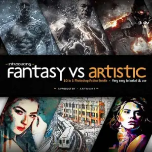Artistic vs Fantasy Photoshop Actions Extended License