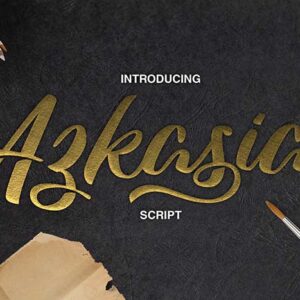 Azkasia Free Brush Script Font — Extended License (7 words)