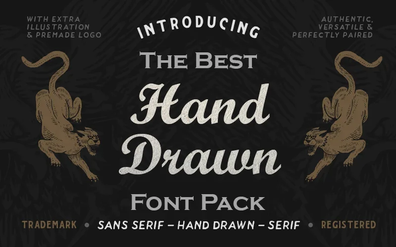 Blackport Hand-Drawn Font Pack — Extended License